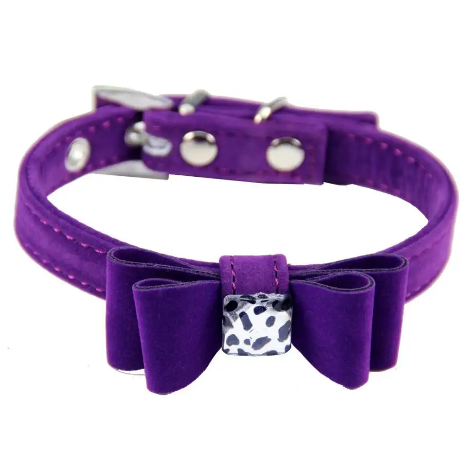Adjustable Dog Collars Pet Solid Soft Colorful For Small Medium Dogs Neck Strap Safe Puppy Kitten Cats Collar | Дом и сад