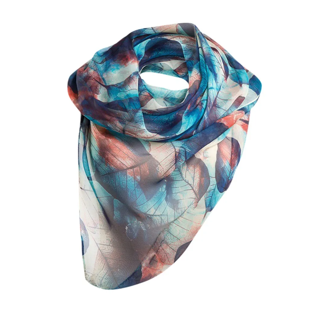 2019 роскошный бренд женский новый шарф листья узор квадратный платок длинный и