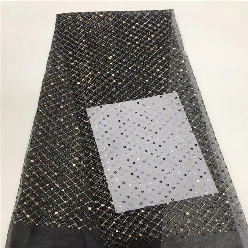 Африканская кружевная ткань высокого качества с блестками нигерийские
