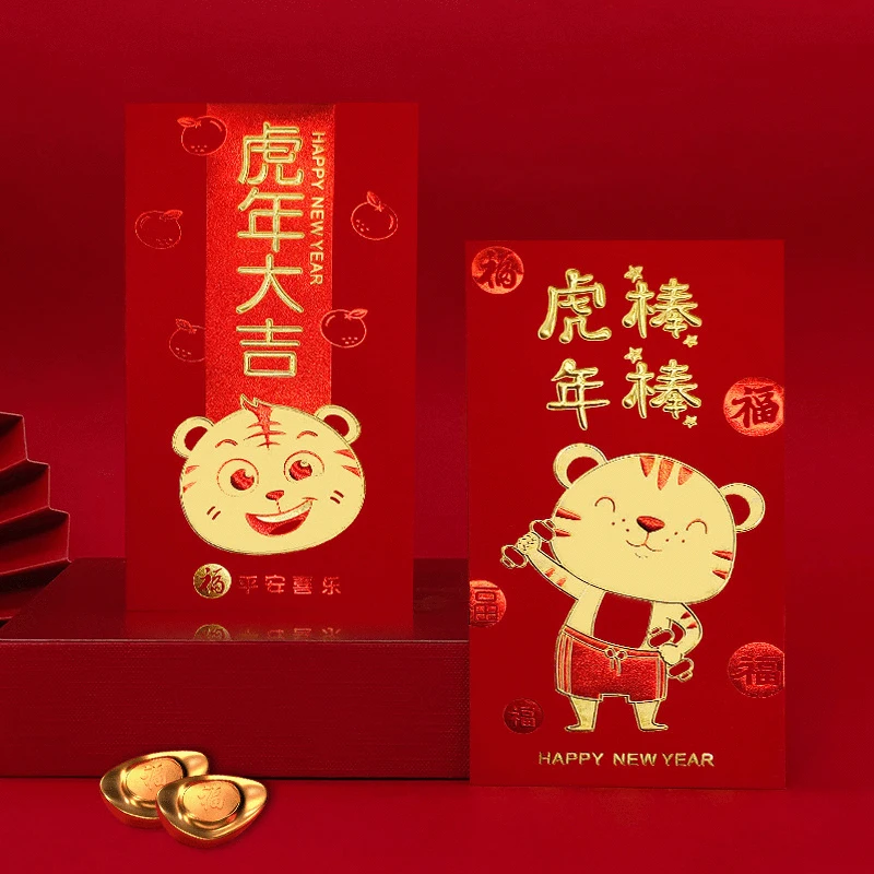 Sobres rojos de dibujos animados para Festival Chino, sobres gruesos para Año...
