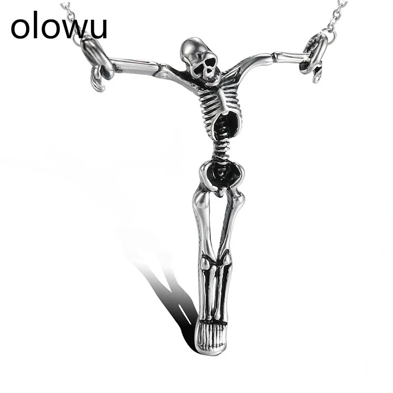 Olowu мужское ожерелье с наручниками подарки из нержавеющей стали винтажное