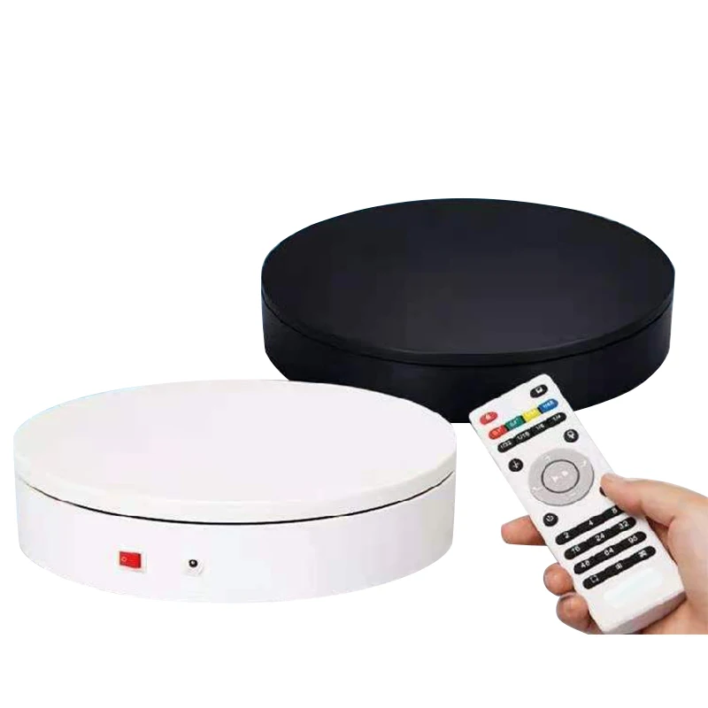 

AC 110-220V Electric Turntable 360 Degree Photography Display Stand Remote Control Speed and Direction 20CM Diameter 20-68RPM