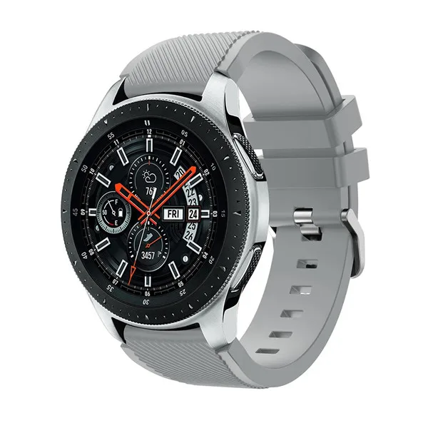 Серый Силиконовый ремешок для часов для samsung galaxy Watch 46 мм спортивный сменный Браслет 22 мм для gear S3 Frontier/Classic - Цвет: Серый