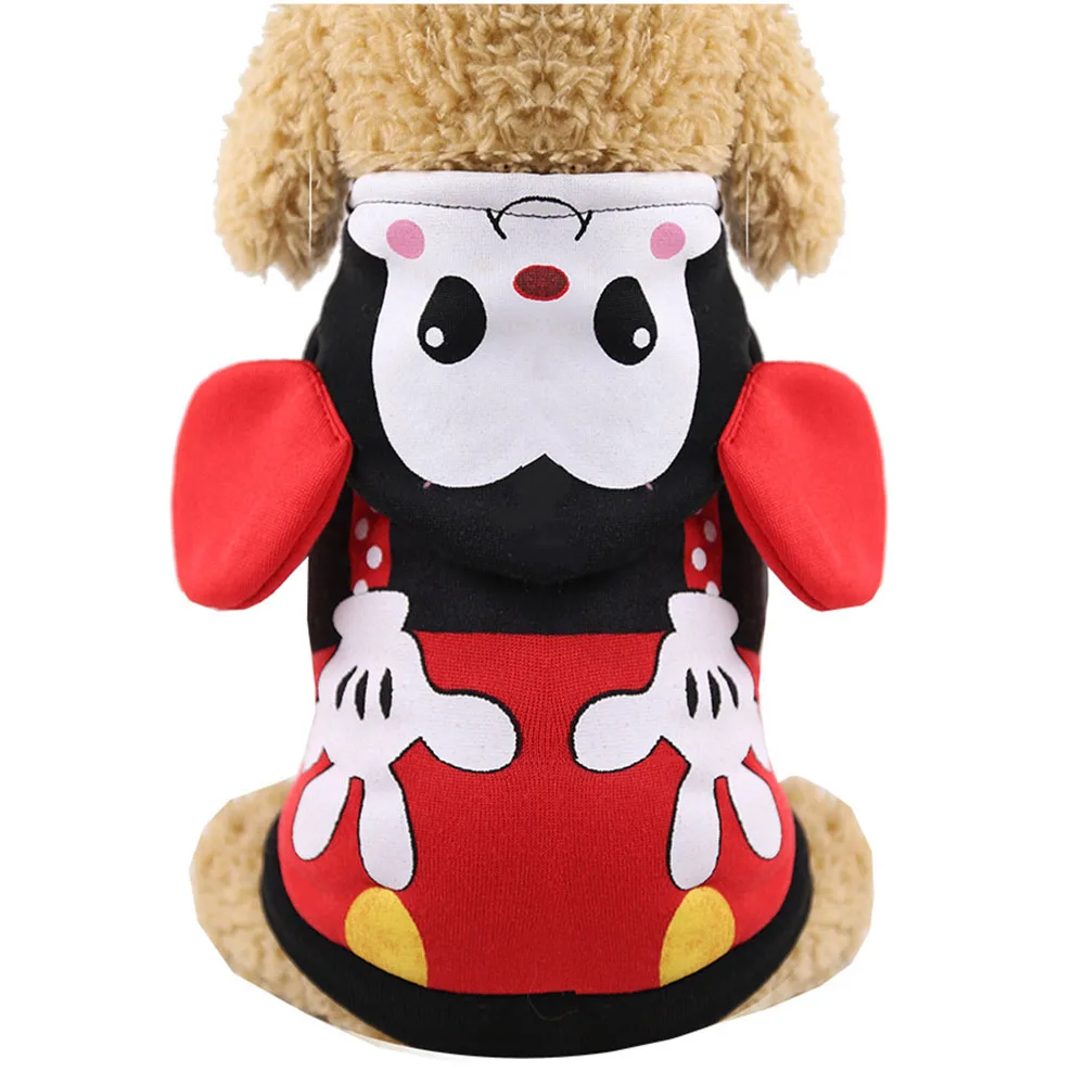 Одежда для домашних животных толстовки с мультяшным принтом кота зимний теплый