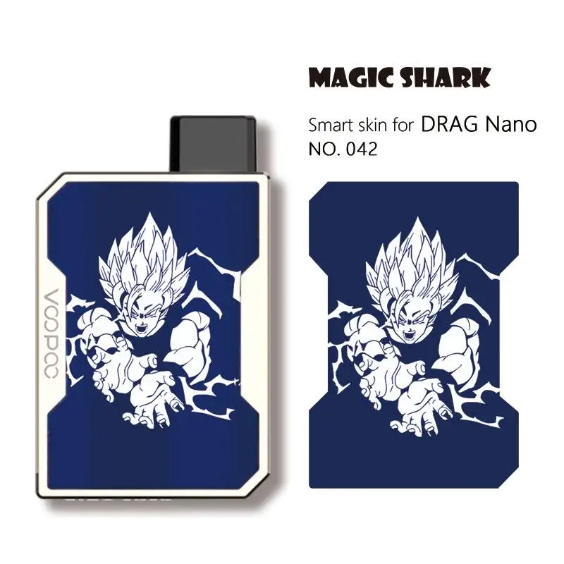 Волшебная Акула модная игра цветок Супер Saiyan лист Дракон шар Череп Джинкс Лига Легенд чехол наклейка пленка для кожи для Voopoo Drag Nano 041-050 - Цвет: 042