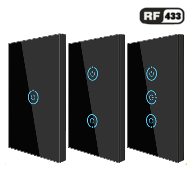 Настенный сенсорный выключатель RF433 дистанционное управление 1 2 3 клавиши
