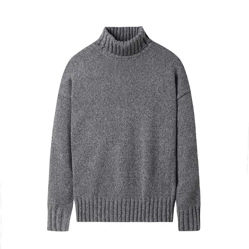 GustOmerD Новое поступление мужской свитер, пуловер, однотонный Повседневный свитер с высоким воротом, мужской модный толстый шерстяной свитер для мужчин