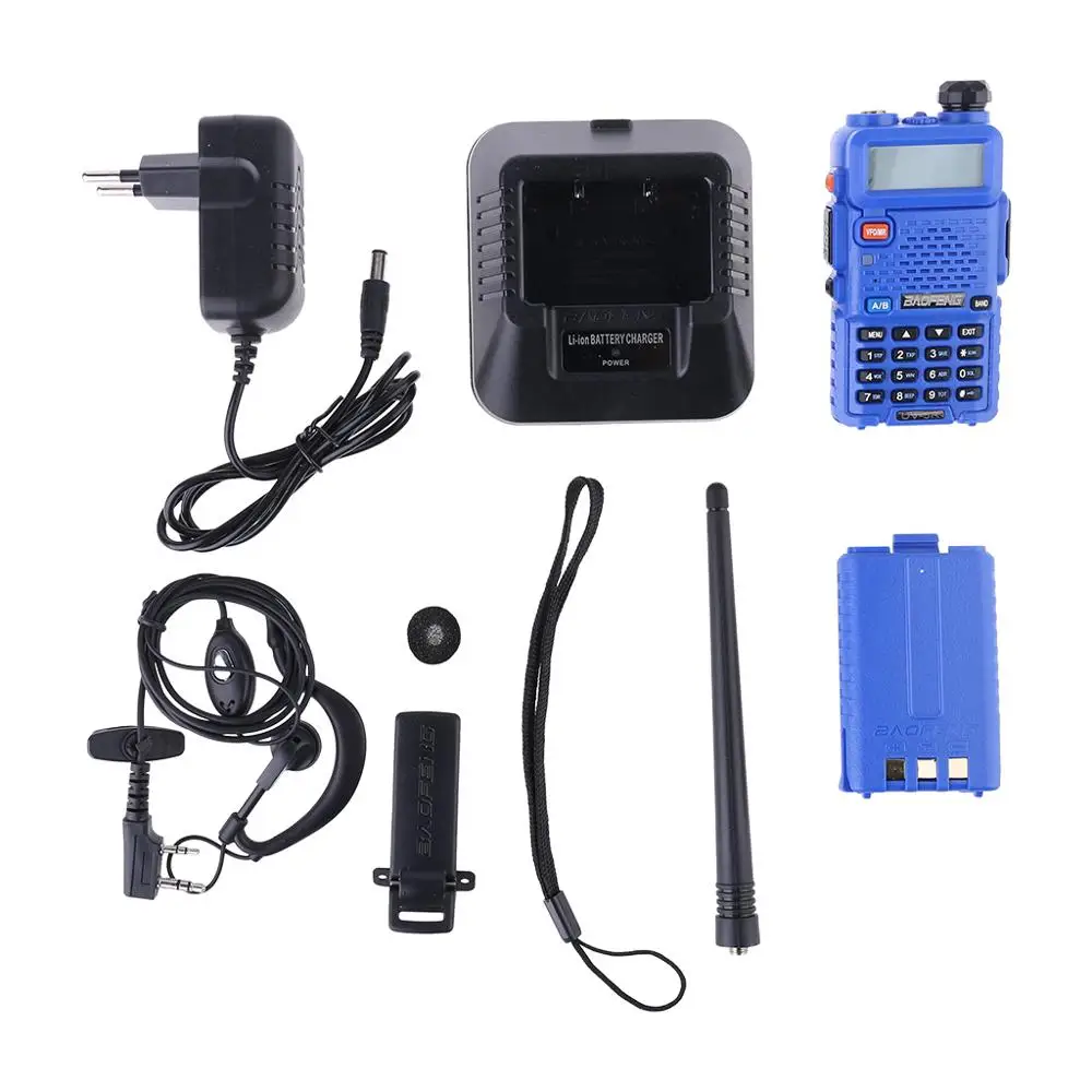 Уличная UV-5R портативная рация профессиональная CB радиостанция Baofeng UV5R трансивер 5 Вт VHF UHF портативная UV 5R охотничья радиостанция - Цвет: Синий