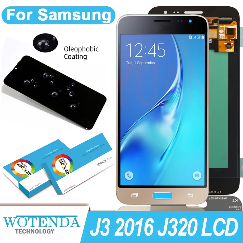 100% Оригинальный Amoled 5 0 ''дисплей для Samsung Galaxy J3 2016 J320 J320A J320F Полный ЖК-дисплей