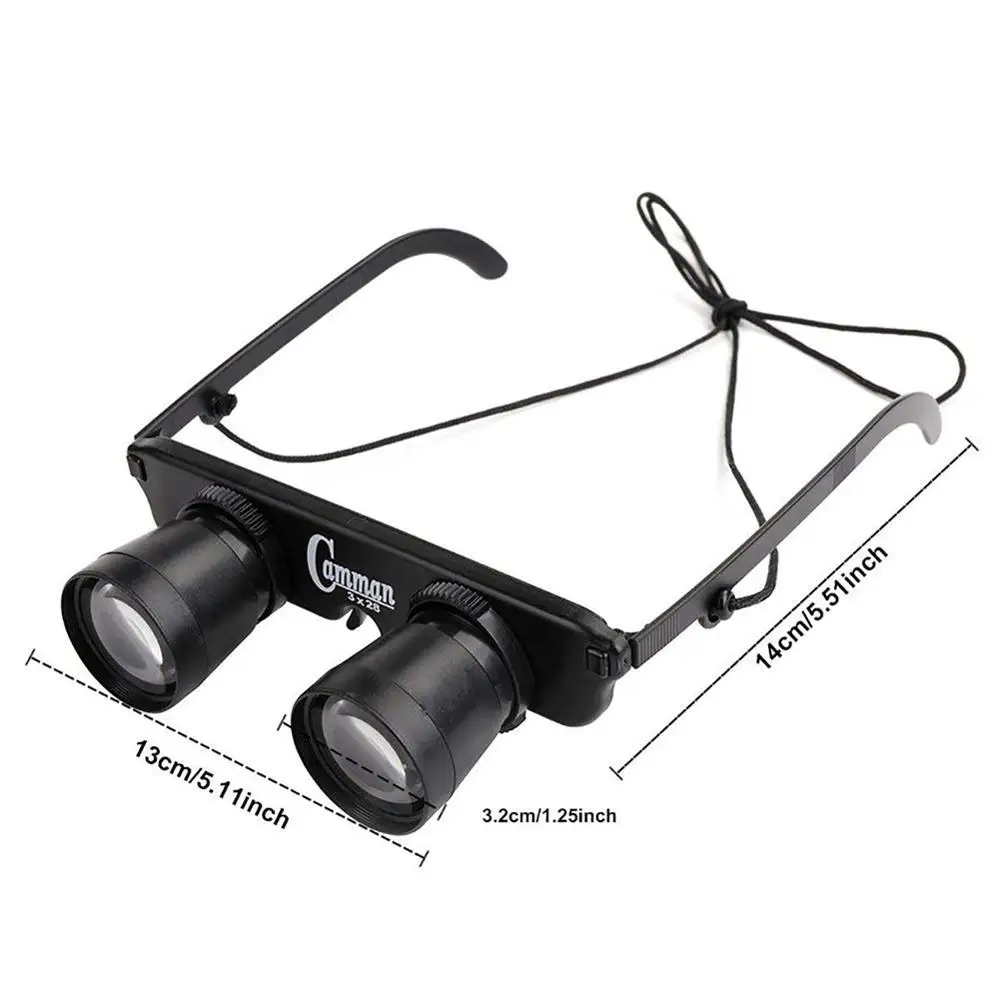 3 раза зум стекло очки черные из АБС телескоп Лупа Карманный Портативный Открытый
