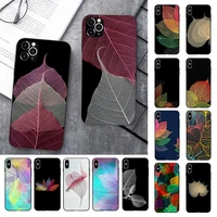 colorful leaves phone case for iphone 13 11 12 pro xs max 8 7 6 6s plus x 5s se 2020 xr cover