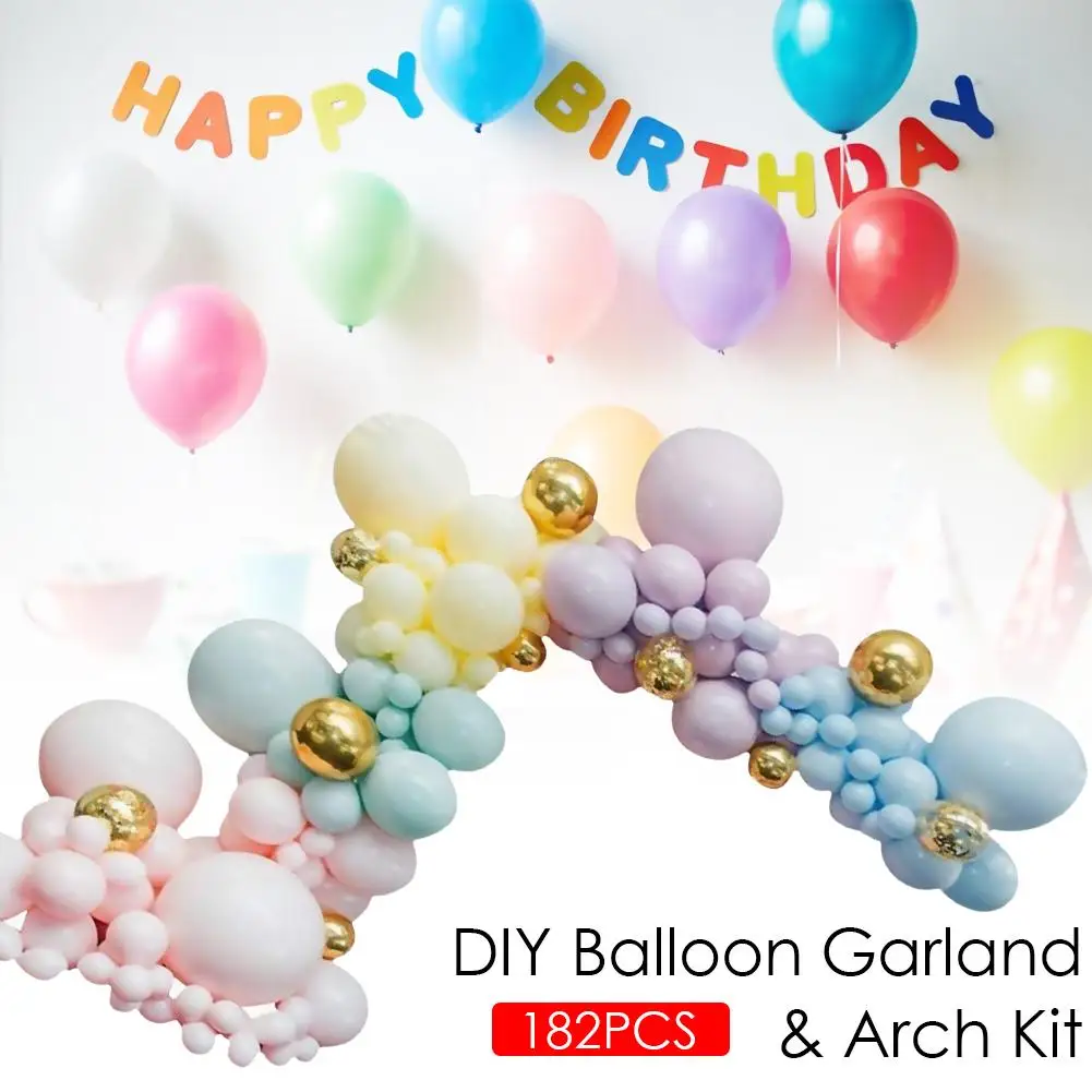 

182pcs Balloons Garland Kit DIY Macaron Candy Colored Latex Balloons Arch Party Supplies For Wedding Birthday Party Baby Shower