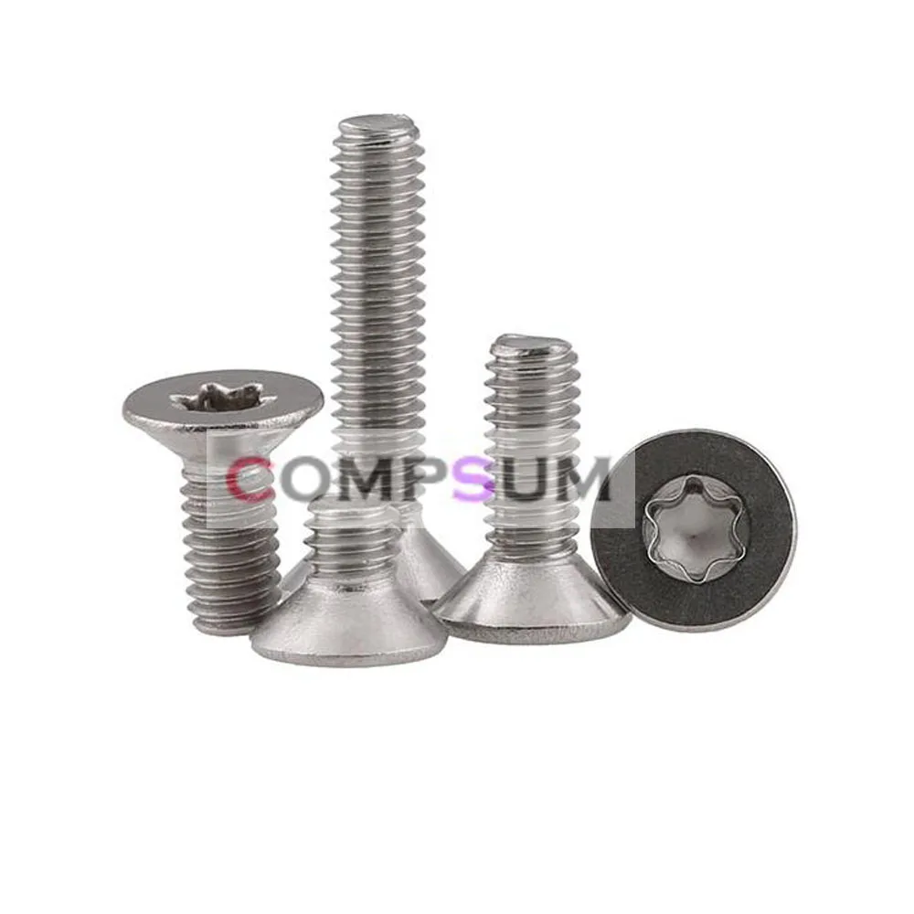 Compsum M2 M2.5 M3 M4 нержавеющая сталь GB2673 шесть-Lobe Torx плоская потайная головка винт