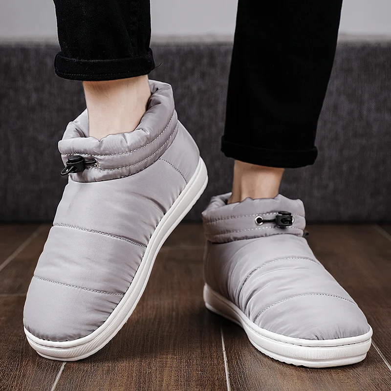 

Y325 Mens Boots Winter Sneakers Fashion Trend Teens Bread Shoes Slip-on Home Keep Warm Ankle Botas Mujer Snow Boots