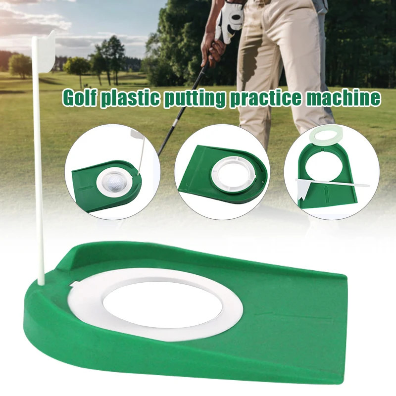 

Plastic Golfs Putting Cup Golfs Putter Plate Exerciser with Hole and Flag for Indoor Home Office Practice EDF88