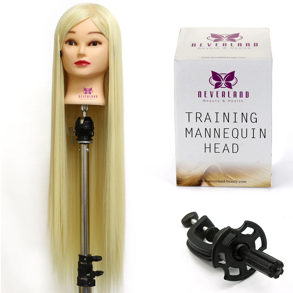 Профессиональные 100% синтетические волосы прически кукла манекен голова + зажим