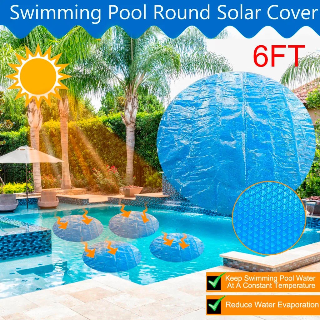 

Fast Deliver Round Pool Cover Protector 6ft Foot Above Ground Blue Protection Swimming Pool Pelcula aislante anti-evaporacin