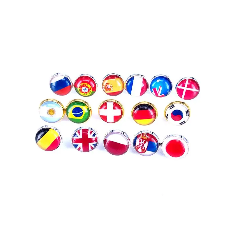 2018 серьги гвоздики с национальным флагом Россия Испания Франция Германия Argentina 10