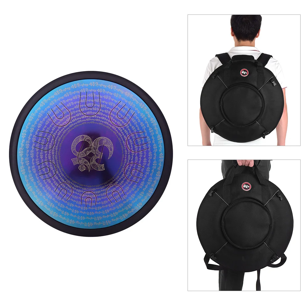 

18 Inch UU Drum Hand Pan Drum D-Minor Alloy Steel Tongue Drum 11 Double-tone Tongues Percussion Instrument with Drum Bag