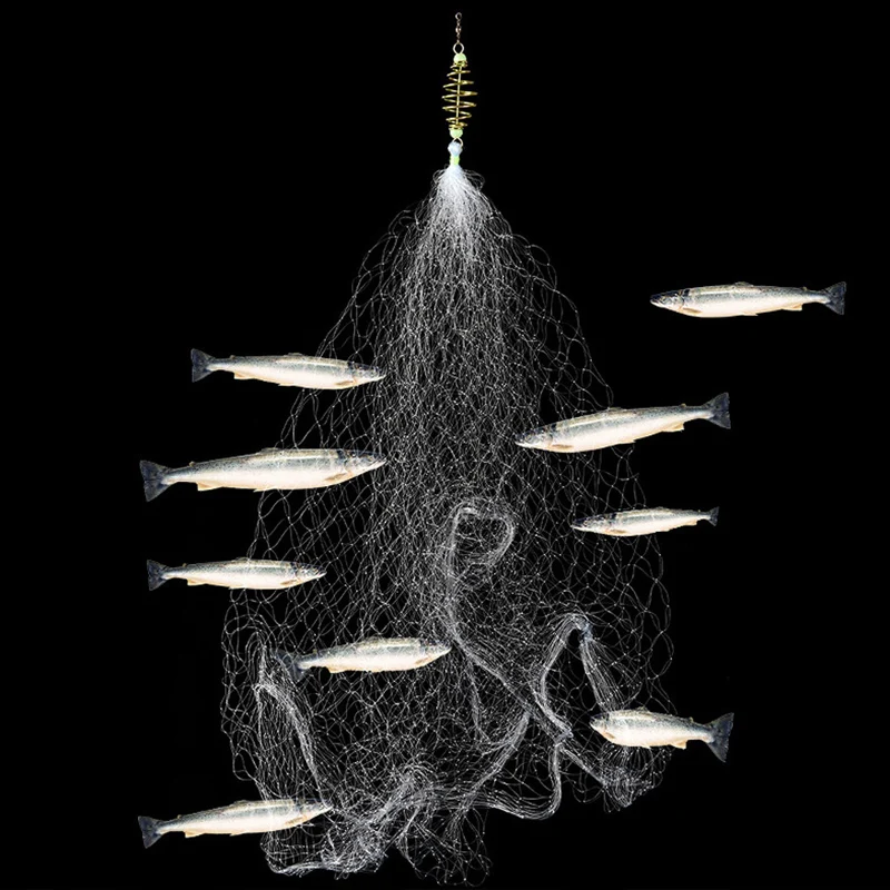 Finefish чистая нейлоновая сетка медная весенняя обувь накидные сети для рыболовные снасти рыба Ловушка рыболовные инструменты