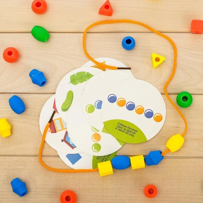 Lacing with cards 60 pcs. 16 educational tasks according to the Montessori method for children creativity hobbies games home and kindergarten |