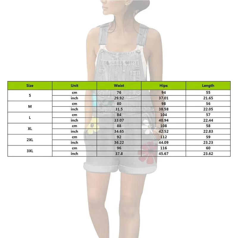 

2020 New Summer Women Long Jumpsuits Fashion Flowers Printed Jeans Short Romper Casual Floral Pocket Playsuit Denim Overalls