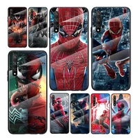 cool marvel spider man for honor 30 20 10 9x 8x pro plus lite tempered glass hot shell luxury cover phone case