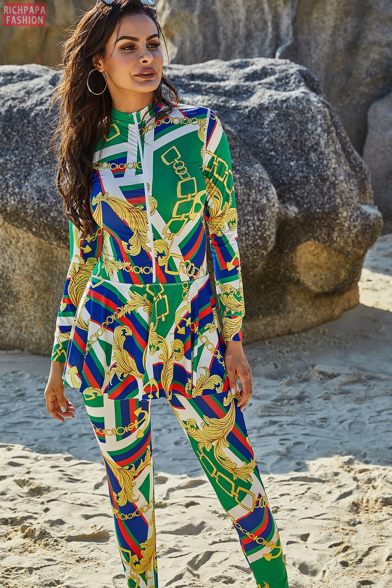 Muslim Swimming Suit For Burkini Fashion Swimwear Women Swimsuit Long Sleeve Arabic Turkey Pakistani Islamic Swim Wear | Спорт и