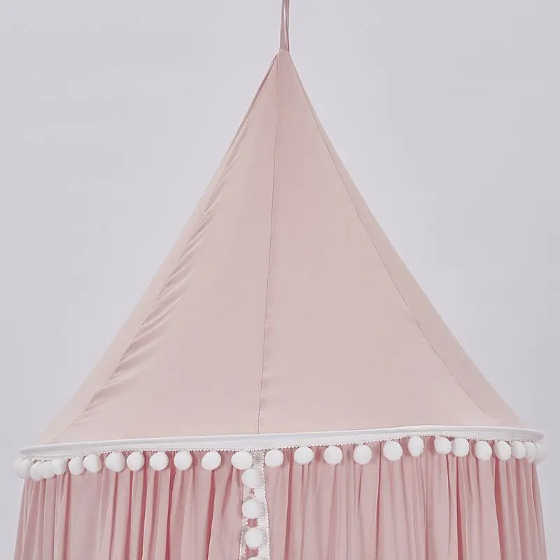 

Baby Bed Curtain Canopy Newborn Infants Cotton Hung Hairball Dome Mosquito Mesh Decor Children Room Crib Netting Tent