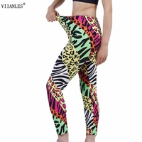 viianles sexy gym leopard printed leggings women push up fitness pants sports running workout high waist trousers