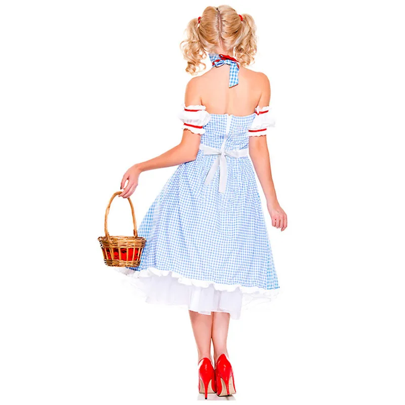 Сексуальный костюм милой горничной в полоску пивной служанка Униформа на