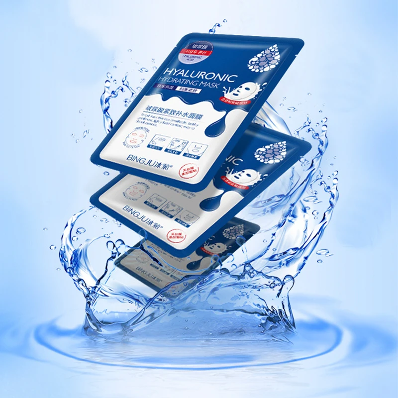 10 шт. маска для лица с гиалуроновой кислотой морскими водорослями алоэ увлажняет