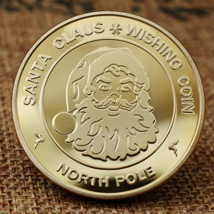 

Santa Claus Wishing Coin Collectible Gold Plated Souvenir Coin North Pole Collection Gift Merry Christmas Commemorative Coin