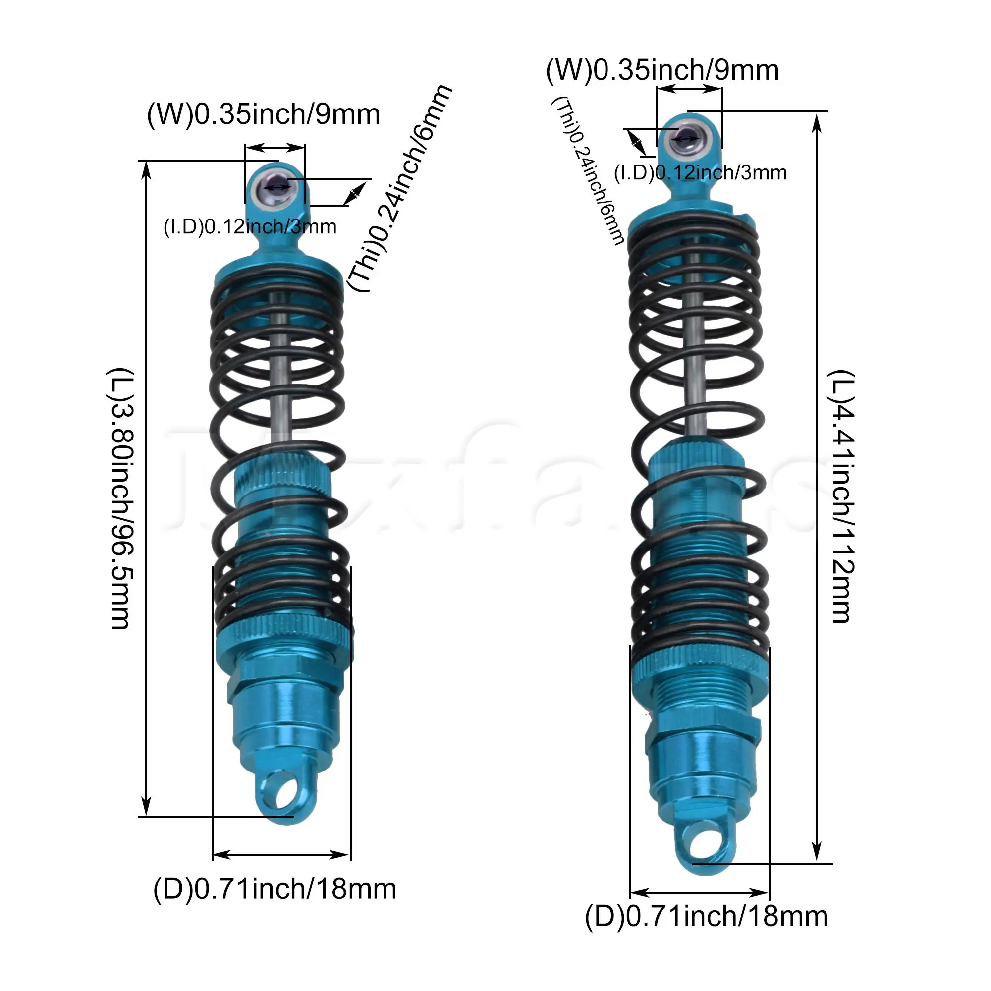 

Mxfans 4x B-5862 Blue Shock Absorber Replacement for TRXXAS SLASH RC Model Car