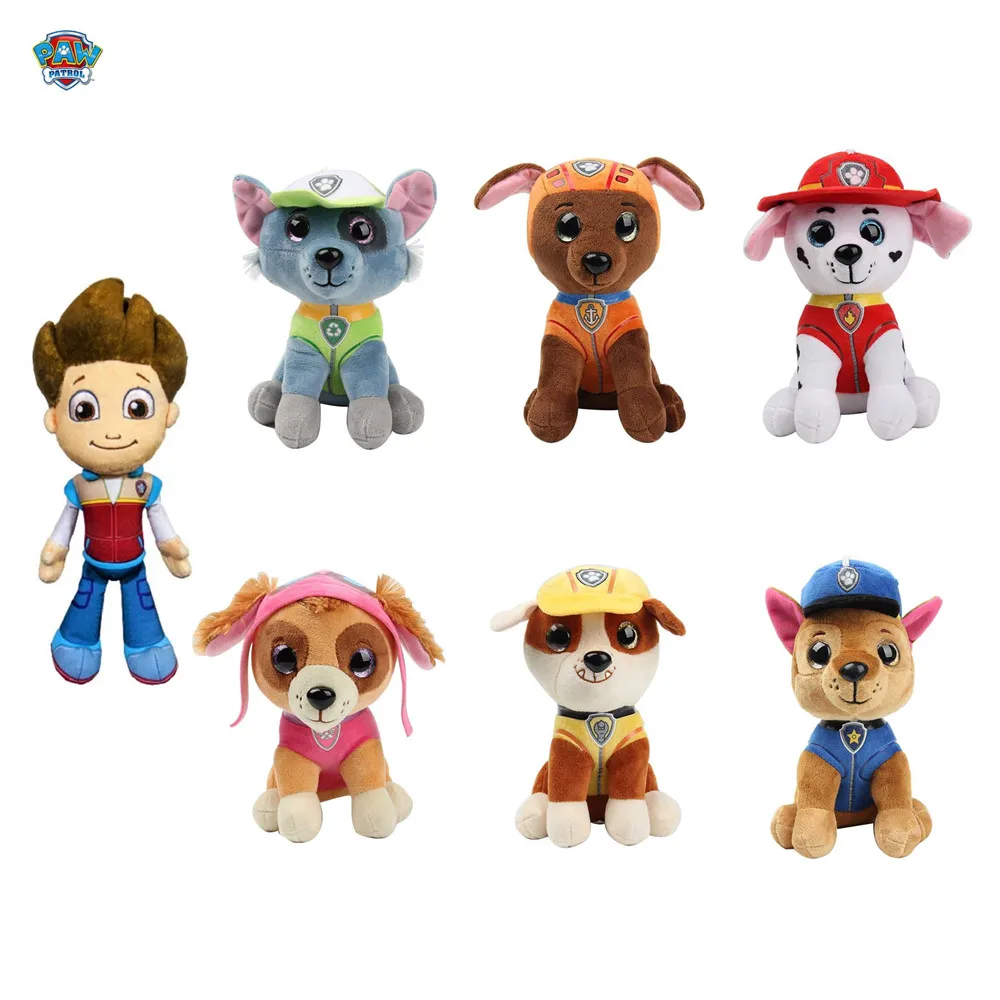 

25CM Paw Patrol Cartoon Plush Dolls Toys Ryder Chase Skye Anime Figure Model Dolls Puppy Plush Action Figure Toys kids Birthday