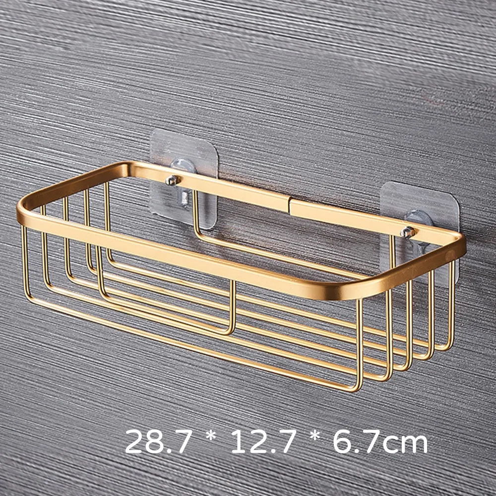 

Bathroom Shower Shelf Holder Alloy Corner Storage Shelf Wall Shelves Suction Cup Paper Towel Rack Storage Supplies