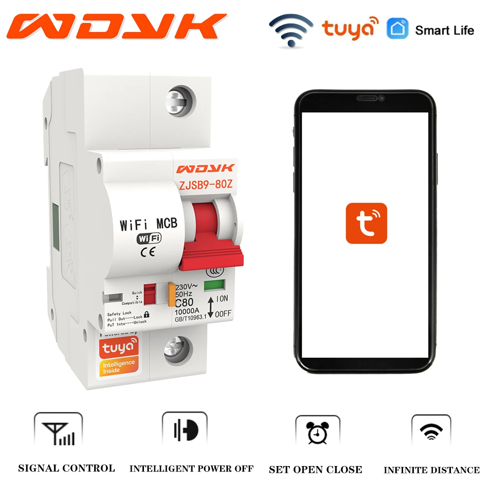 

Автоматический выключатель WDYK 1P с поддержкой Wi-Fi