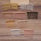 Гребни для волос Свадебные, металлические аксессуары для волос сделай сам, 10 шт., 121520 зубьев золотого цвета, аксессуары для волос, для изготовления ювелирных изделий