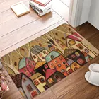 Коврик для ванной Karla Gerard, мягкий домашний ковер для гостиной в стиле ретро, Впитывающий Коврик для пола в сельском стиле, с рисунком города