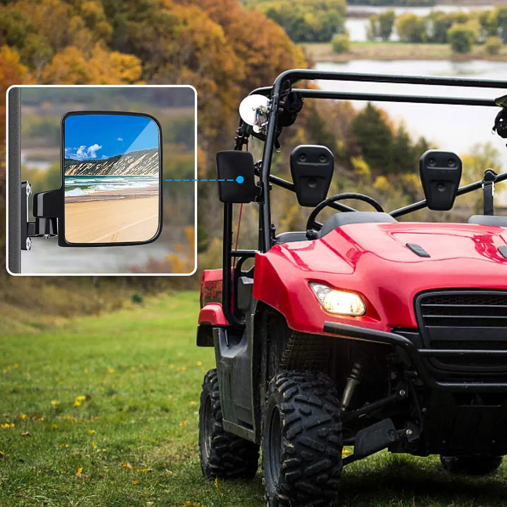 

Golf Cart Mirrors Universal Folding Side View Mirrors Flexible Adjustment For Club Car For EZGO For Yamaha Zone Carts PP Glass