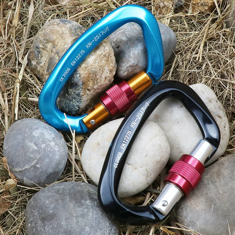 

Professional Climbing Carabiner 25KN D Shape Climbing Buckle Lock Safety Lock Outdoor Climbing Equipment Accessories 4pcs