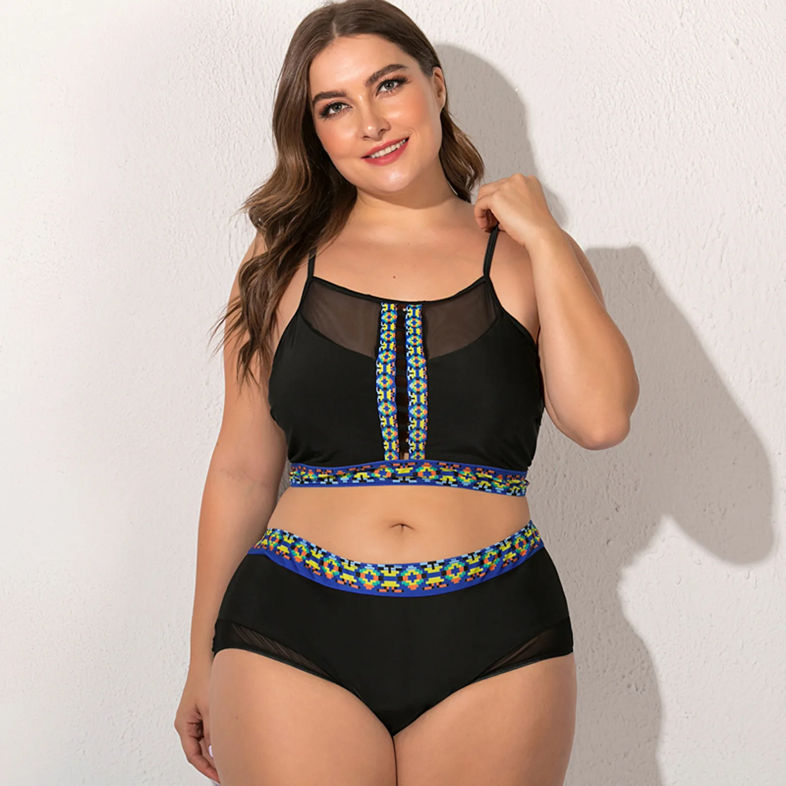 

Women's Tube Top Swimsuit Push Up Swimwear Sexy Bikini Swim Bathing Suit Large Fat Color Print Two Piece Bikinis Set Beachwear
