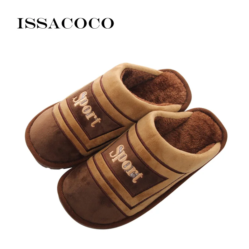 ISSACOCO/мужские зимние хлопковые тапочки Мужская обувь Pantuflas Terlik Хлопковые больших