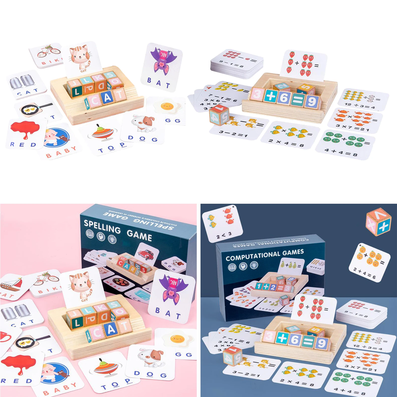 

Wooden English Spelling Alphabet Letter Game Early Educational Toy for Kids