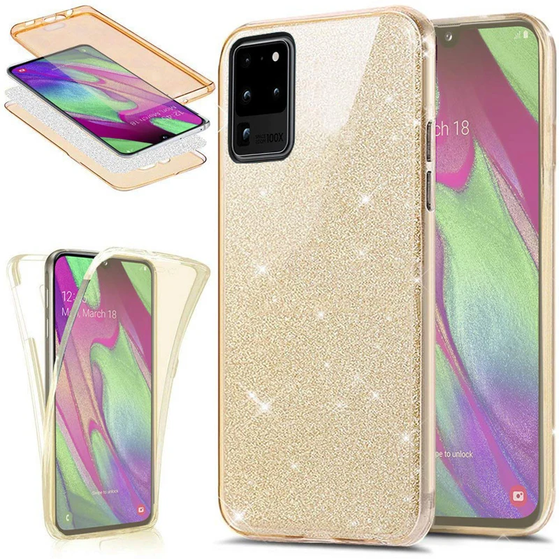 Чехол для Samsung Galaxy S20 S10 S9 S8 Plus A51 A81 A91 A01 A41 Note 10 Lite с полным покрытием блестящий из