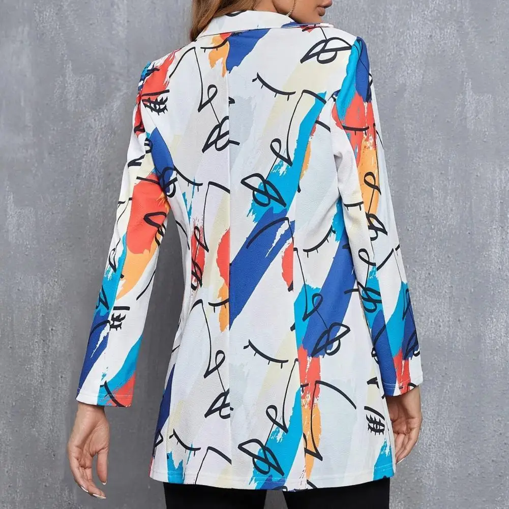 

Streetwear Trendy Turndown Collar Single Button Suits Coat Autumn Winter Suits Coat Turndown Collar for Dating