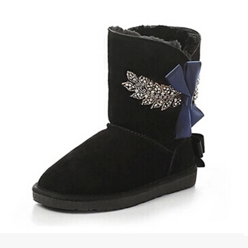 Женские Австралийские кожаные сапоги ручной работы зимние в британском стиле с