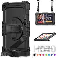 360 rotation hand strapkickstand tablet case for kindle 10th generation 2019 silicone protective cover