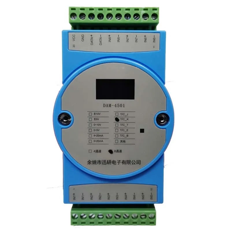 

4-way 8-way K thermocouple input temperature acquisition module to rs485modbus-rtu isolated transmitter