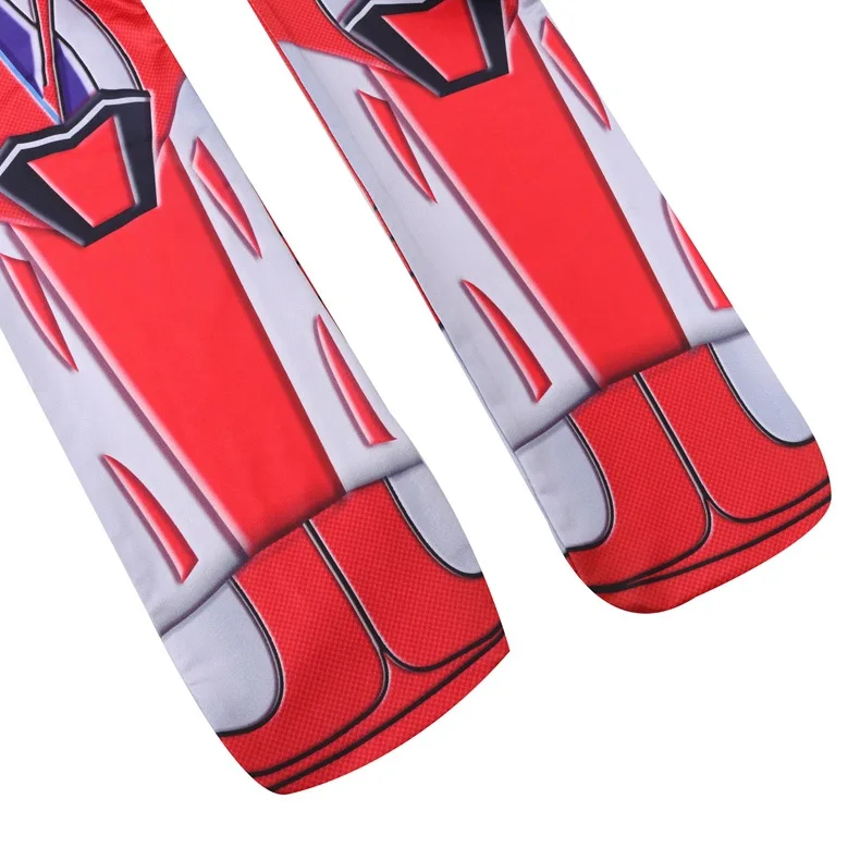Halloween Children Power Costume Lycra Spandex Samurai Halloween Party Cosplay Red/Pink/Blue/Green/Yellow Ranger Suit for Boys